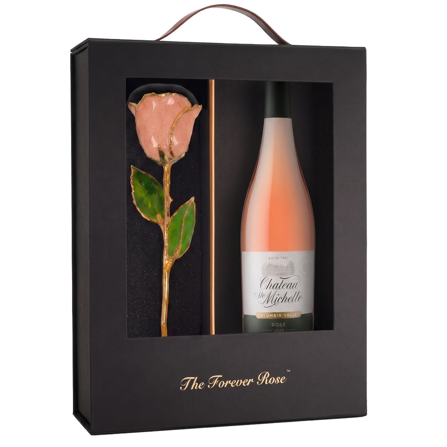 24K Gold Rosé Rose Bundle with Chateau Ste. Michelle Rosé  (Includes Wine)