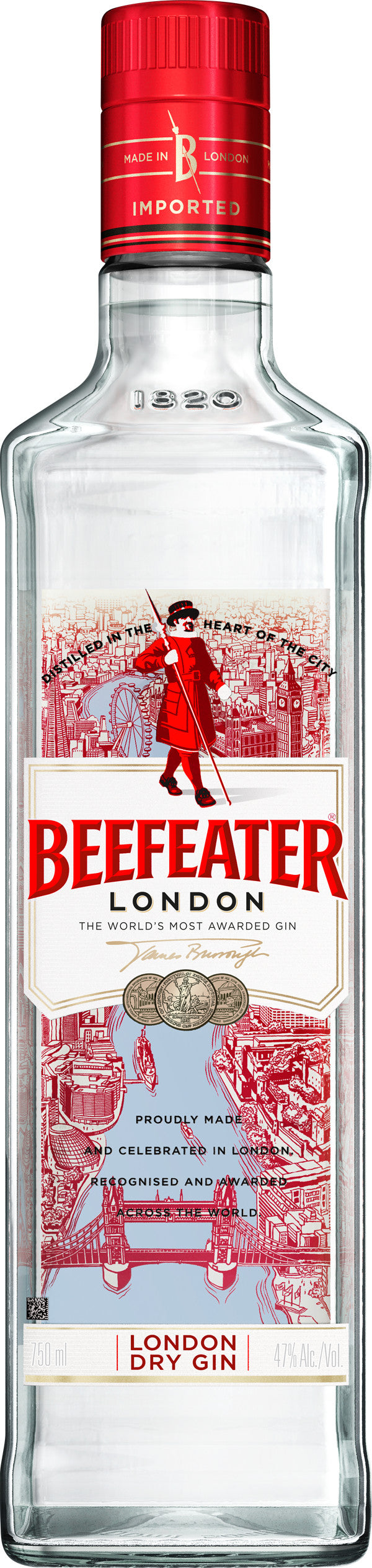 Engraved Beefeater London Dry Gin 750ml - Logo