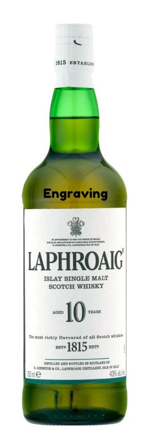 Engraved Laphroaig 10 Yr Scotch Whiskey 750ml - Customizable