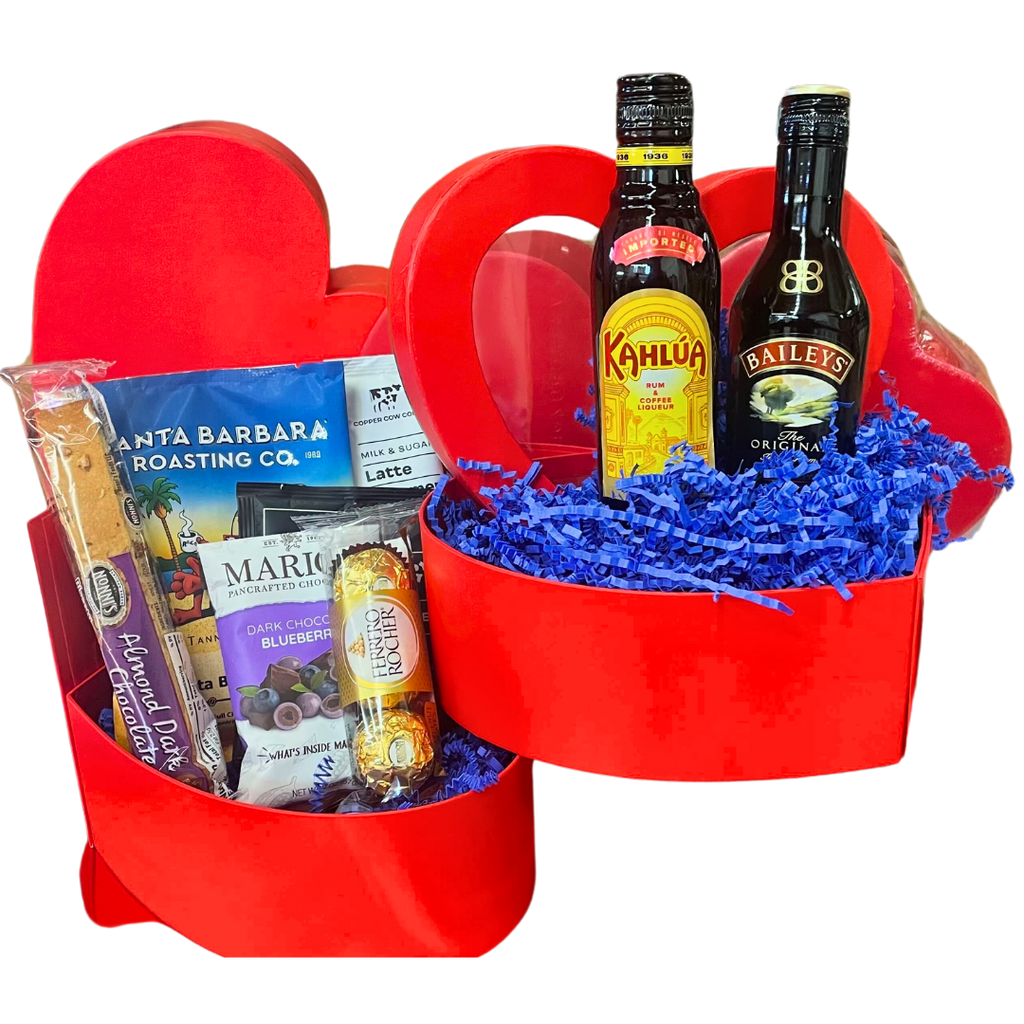 Spiked Coffee Heart- Valentine's Day Gift Basket for Men