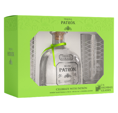 Patron Silver Tequila Gift Set 750ml