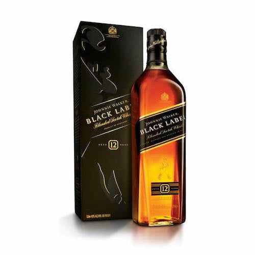 Engraved Johnnie Walker Black Label Whiskey 750ml