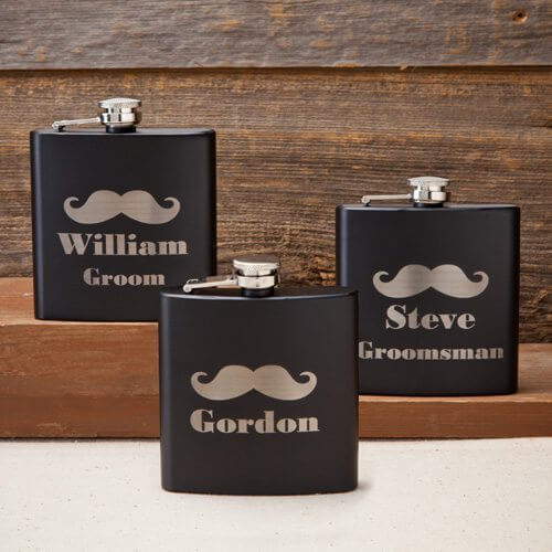 Groomsman Mustache Flask